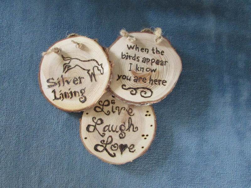 custom made burned sayings on wood disks